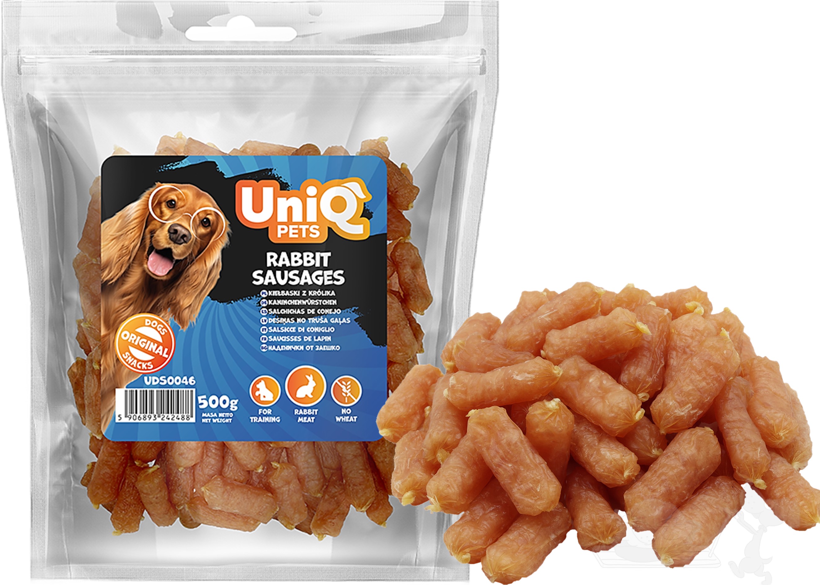UNIQ PETS Králičí párečky 500g (měkké)