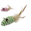 myška z přírodního lana s peřím 7cm
