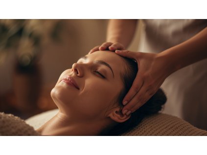 Lucid Origin a cinematic photo of a serene Ajurvdsk head massa 3