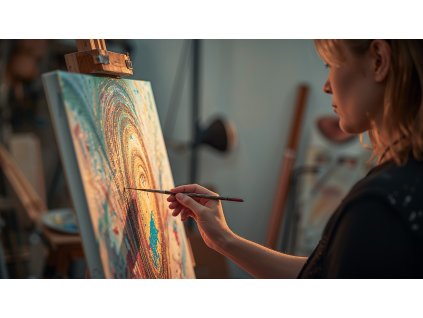 Lucid Origin A professional photograph of a painter in a Malov 6