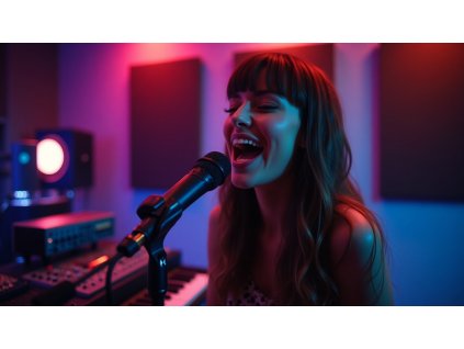 Flux Dev a surreal and vibrant cinematic photo of a singer in 5 2