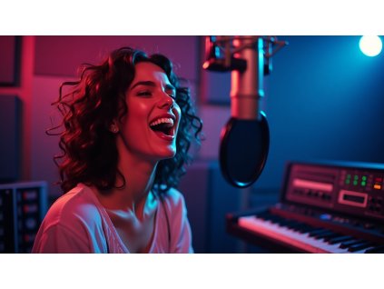 Flux Dev a surreal and vibrant cinematic photo of a singer in 6