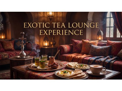gemini image 2 Photorealistic promotional thumbnail for an experience gift. Oriental tea lounge 0