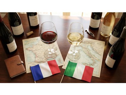 gemini image 2 Photorealistic top down thumbnail for an experience gift. Modern table with wine 0