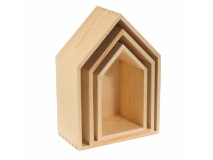 vyr 15008drevena policka domecek sada 3ks