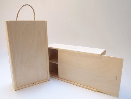 vyr 13668drevena krabicka na dve lahve alkoholu vina