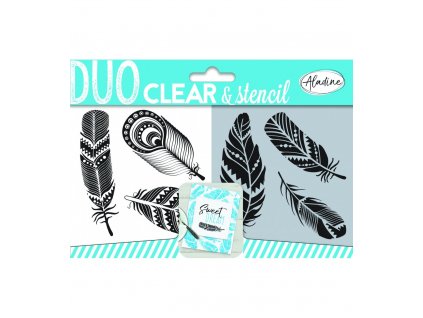carimbo duo clear stencil jungle 04318