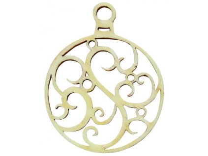 Dřevěný výsek - Filigrán baňka