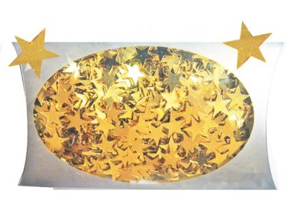 Konfety - hvězdy zlaté v krabičce