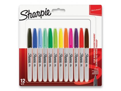 Popisovač permanentní Sharpie Fine, sada 12ks