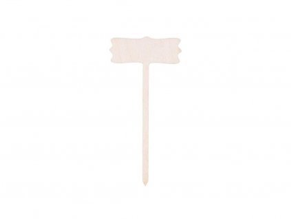 4197 1 drevena zapichovaci ozdoba cedulka