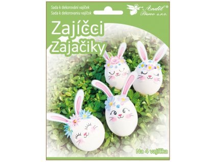 Sada k dekorování vajíček - zajíček, 4 ks