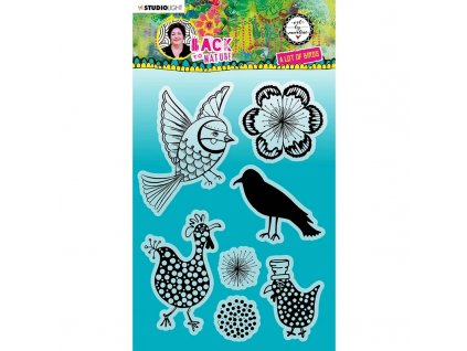 7065 abm btn stamp149 a gelova razitka studio light abm back to nature birds 7ks a5 ptacci 1