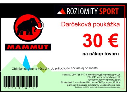Rozlomity Sport, Darčekový poukaz - 30 EUR, 30 EUR