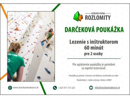 DARČEKOVÁ POUKÁŽKA lezenie s inš. pre 2 osoby