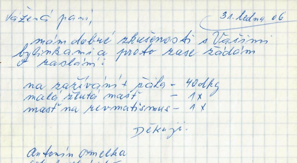 Dopisy od zákazníků