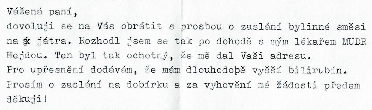 Dopisy od zákazníků