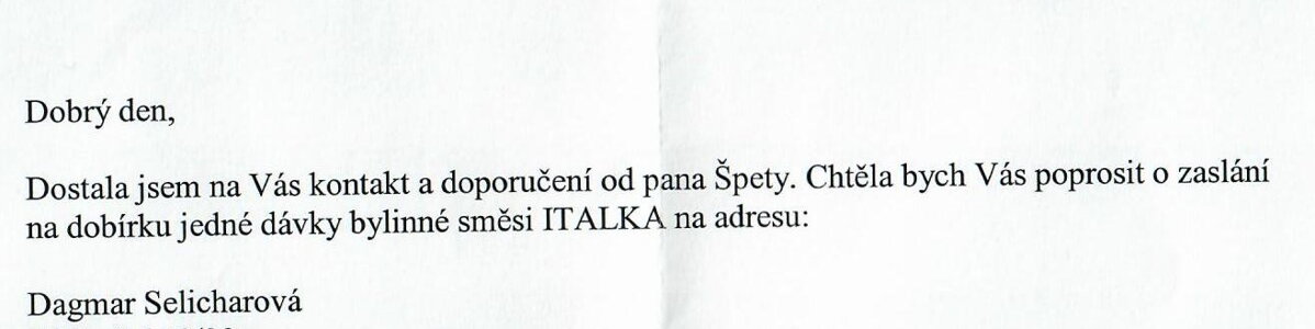 Dopisy od zákazníků