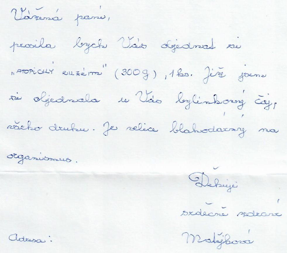 Dopisy od zákazníků