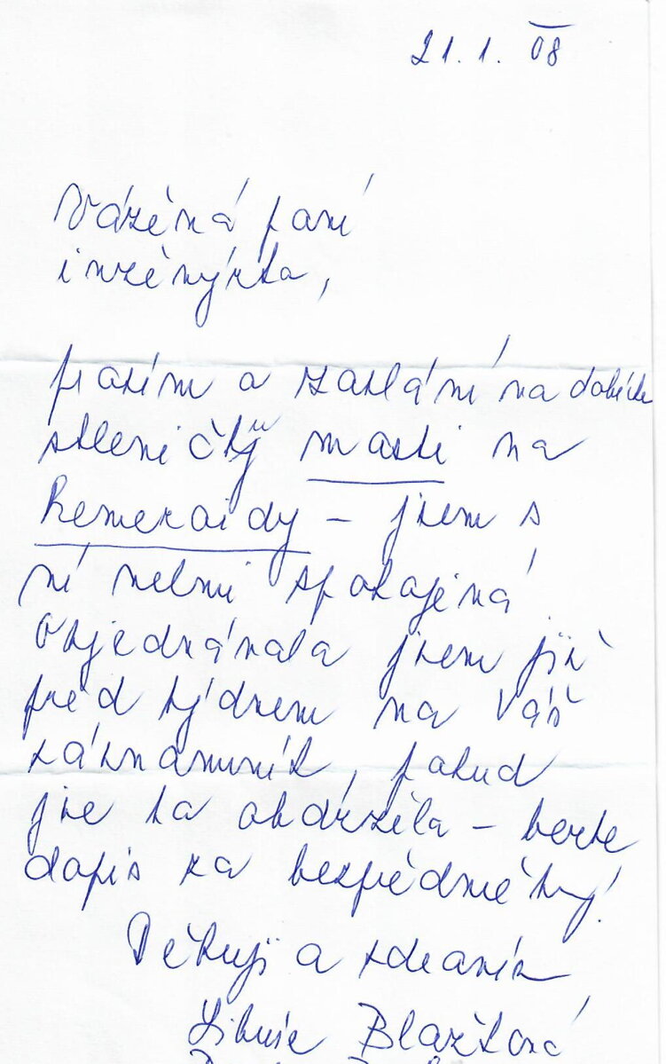 Dopisy od zákazníků