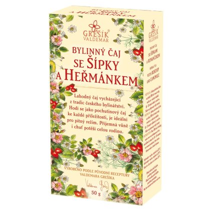 Se šípky a heřmánkem  bylinný sypaný čaj