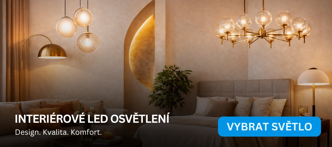 Moderní interiérové LED osvětlení v designovém prostoru s ambientním podsvícením, stylovým lustrem a elegantním schodištěm.