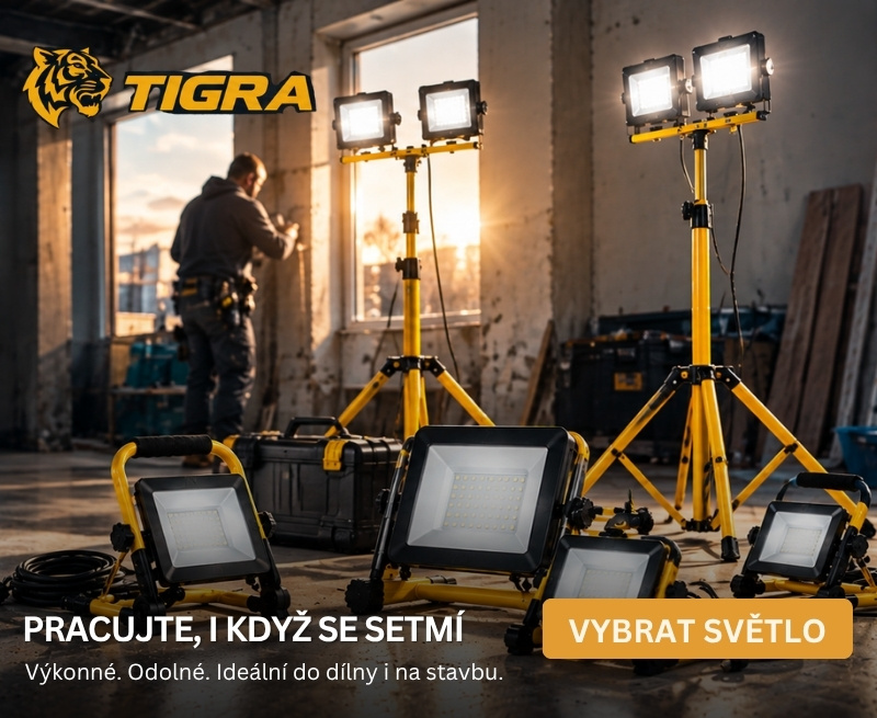 Výkonné pracovní reflektory na stativu do dílny a na stavbu