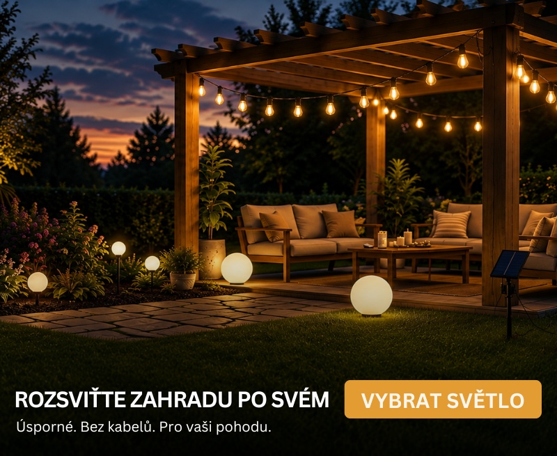 Zahradní osvětlení pro cesty, terasy, pergoly i zahrady. Vyberte si z LED a solárních svítidel, zápichů, koulí, řetězů a dalších venkovních světel.