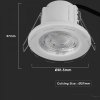 LED bodové svítidlo, 5 W, 500 lm, stmívatelné, IP65, Bílá (Barva světla Denní bílá)