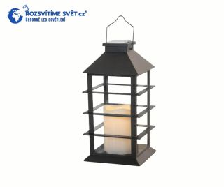 Solární zahradní lampa LED CANDELIO P v černém provedení s příjemným teplým světlem 2700 K vytvoří útulnou atmosféru na...