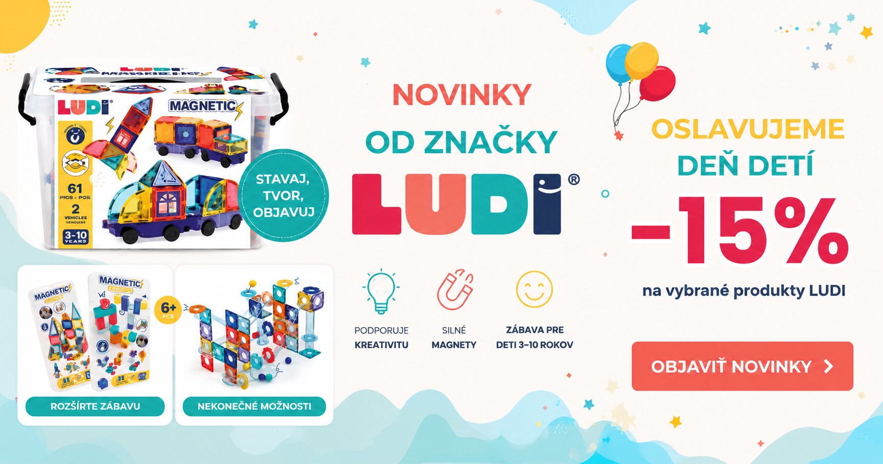 Magnetické stavebnice LUDI so zľavou MDD -15%