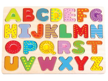 drevená abeceda vkladačka a puzzle pre deti