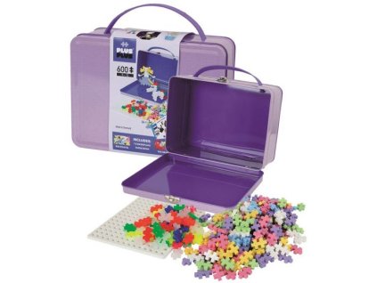 Stavebnica Plus-Plus 600ks kovový kufrík pastel