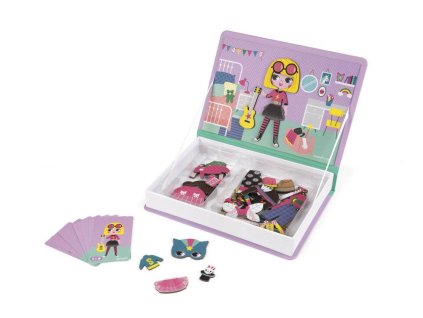 Janod Magnetibook Obliekanie dievčatá - Magnetická skladačka