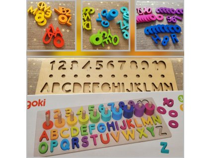 drevené puzzle abeceda a čísla1