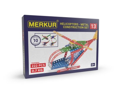 Merkur - stavebnice Merkur 013 Vrtuľník, 222 dielov, 10 modelov