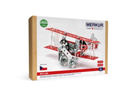 Merkur - stavebnice Merkur 051 - dvojplošník, 148 dielov