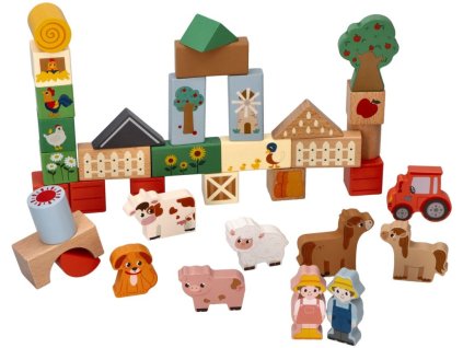 Adam Toys Drevené kocky Dobrodružstvo na farme