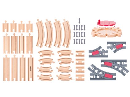 Woody Set koľají s točňou, 50ks