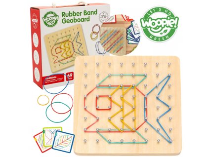 Woopie drevena doska s gumickami Geoboard 01