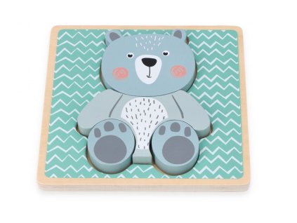 Adam Toys Drevené puzzle pre najmenších medvedík