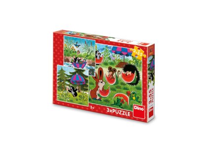 Dino Puzzle Krtko a dáždnik 3x55 dielikov