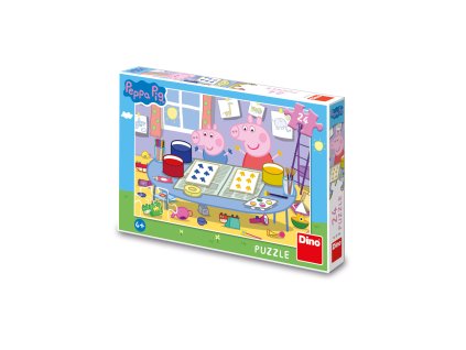 Dino Puzzle Peppa Pig: Výtvarník 24 dielikov