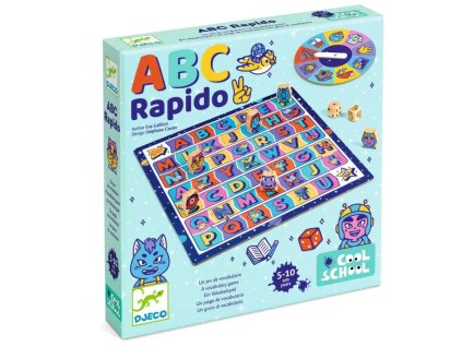 djeco cool school abc rapid spoločenská stolová hra s písmenami pre predškolákov a žiakov