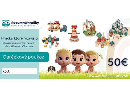 Darujte darčekový poukaz na Rozumné hračky v hodnote 50 €