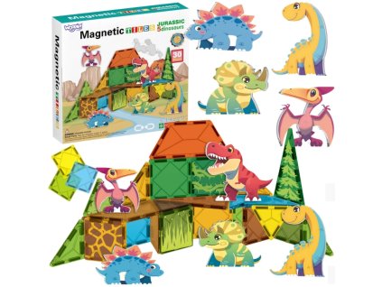 magnetic tiles magnetická stavebnica dinosaury