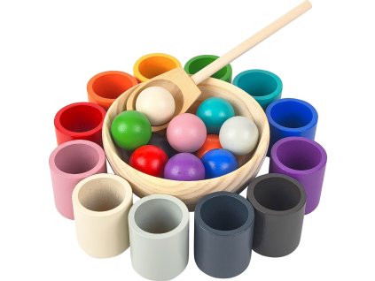 2D98203 2Kids Toys Dúhové guličky a kalíšky 12 farieb