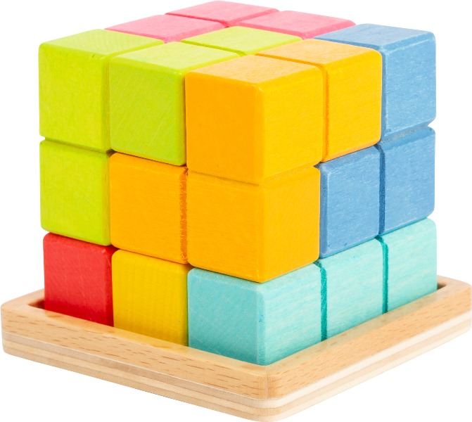 Small foot Drevená kocka 3D tetris