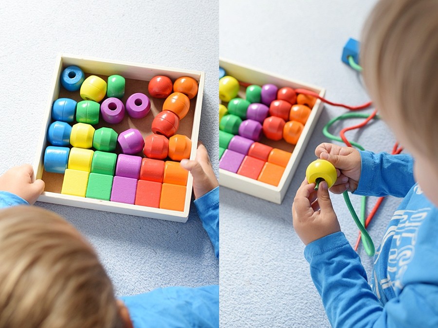 Melissa & Doug Veľké drevené korálky