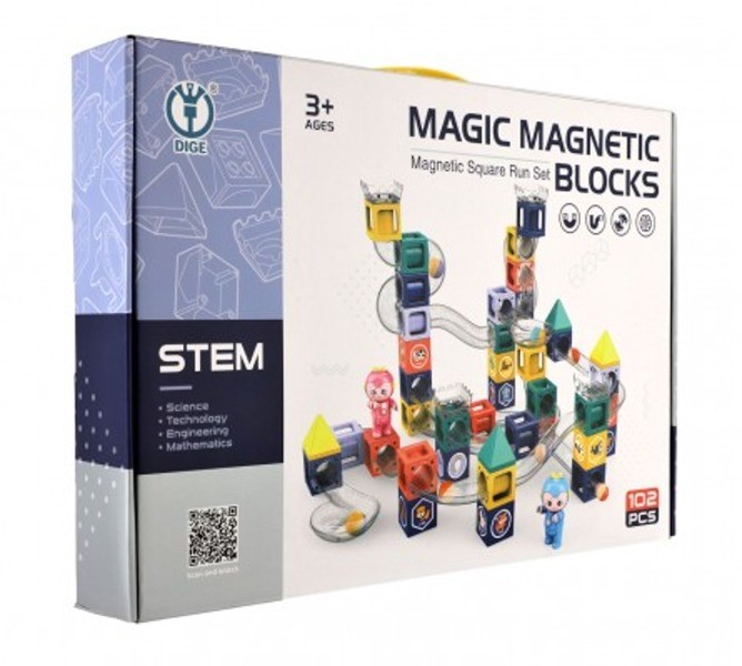 Guľôčková dráha magnetická s figúrkami 102 ks 3+